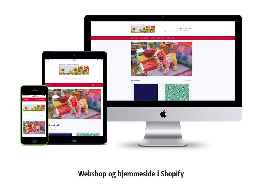 Mockup af webshop i shopify til Helene Juul Design