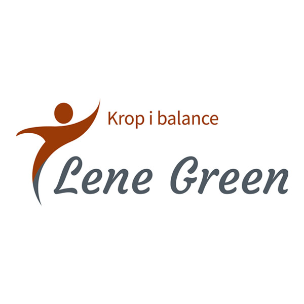 Logo til kropsterapuet Lene Grren med en grafisk krop i balance