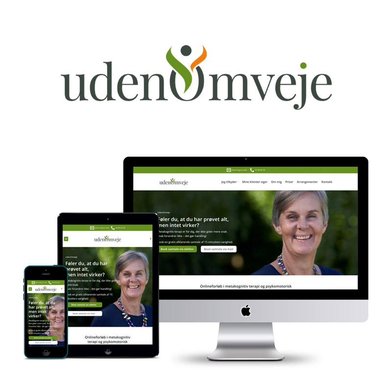 branding med logo og hjemmeside til terapeut Janni Pedersen fra UdenOmveje