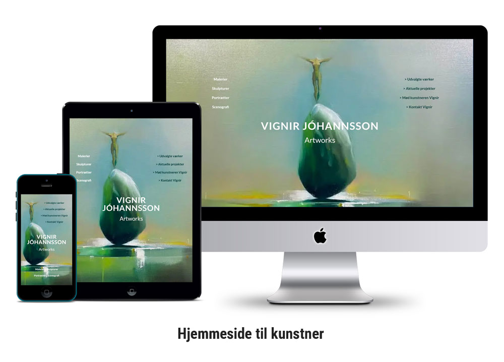 hjemmeside til kunstner slider